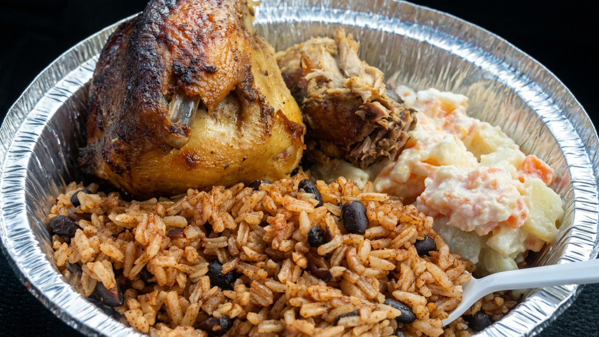 Seasoned chicken and hearty plates